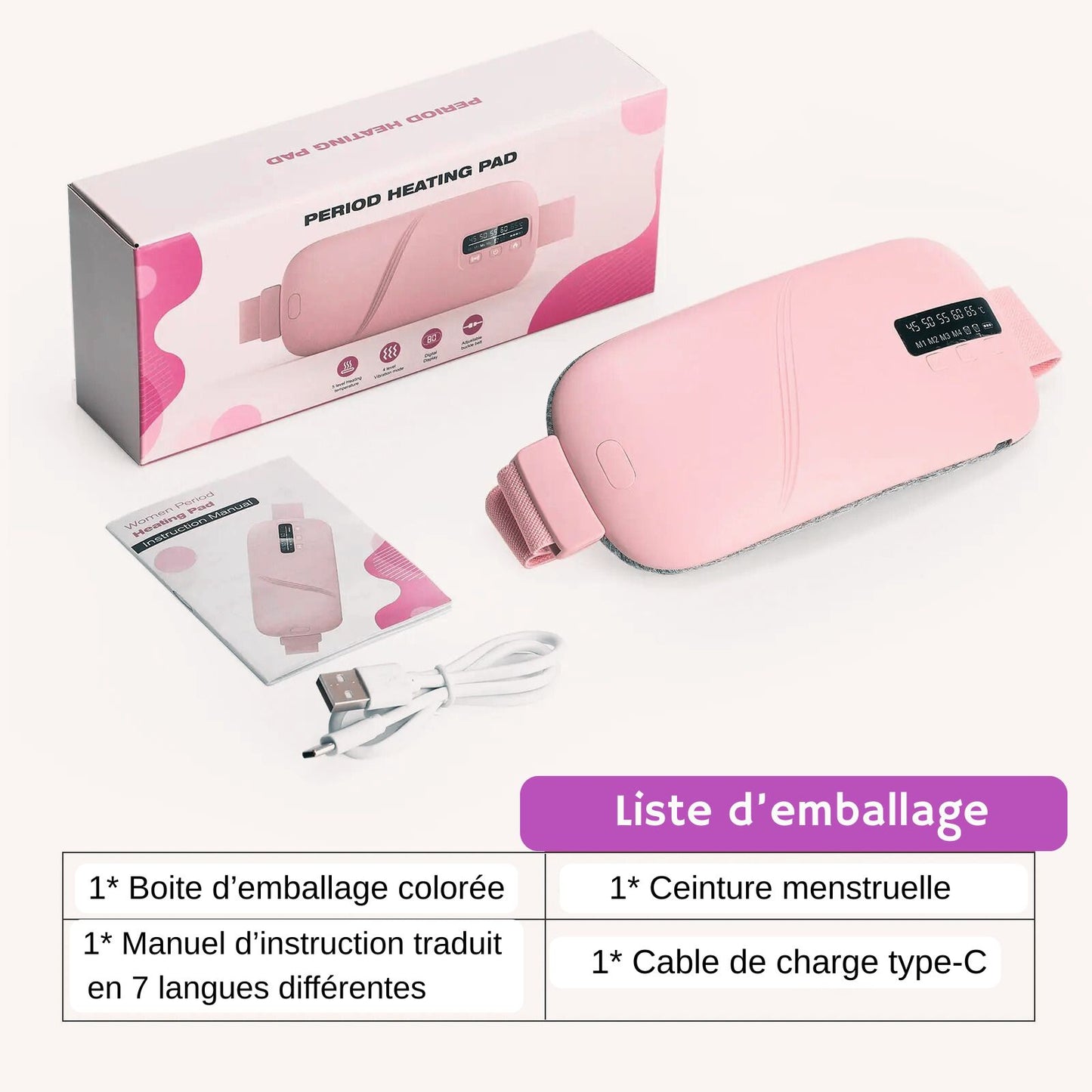 Ceinture chauffante menstruelle - Soulagement instantané & discret