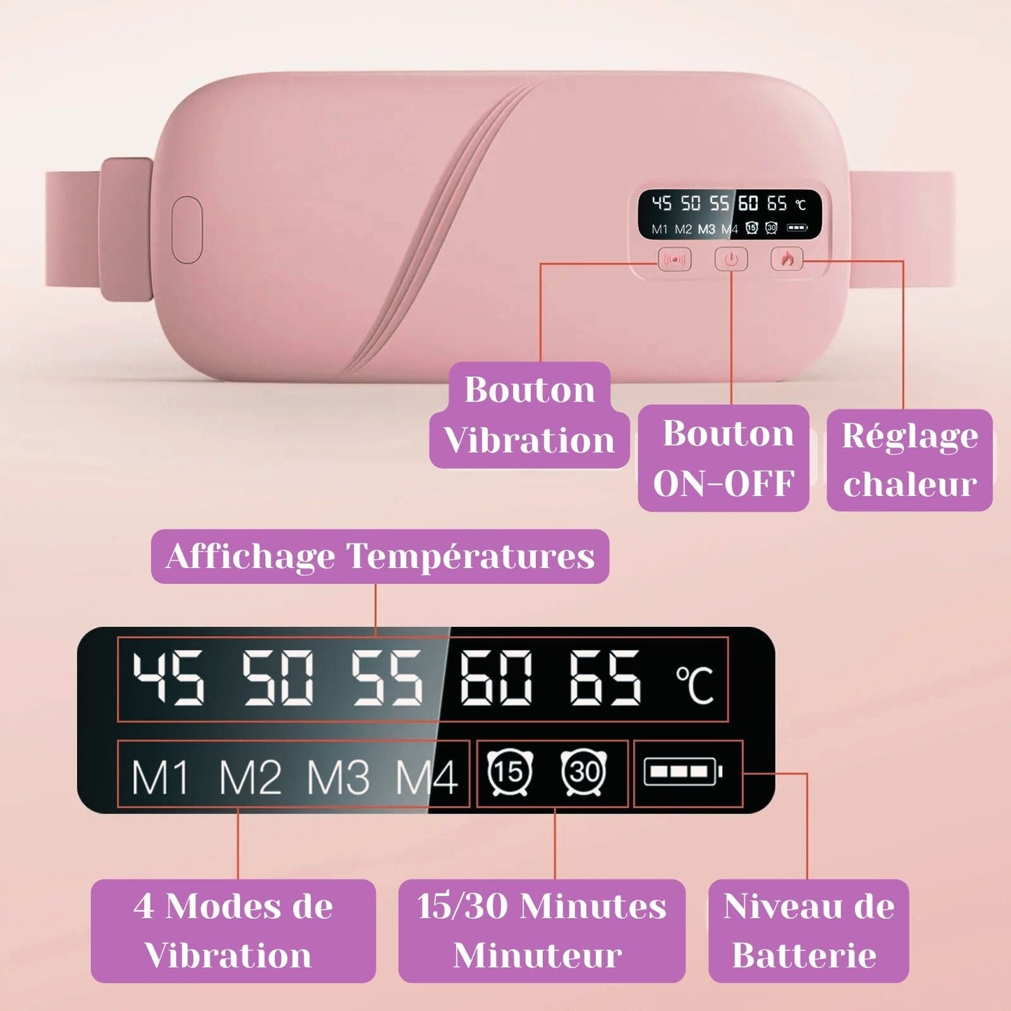 Ceinture chauffante menstruelle - Soulagement instantané & discret